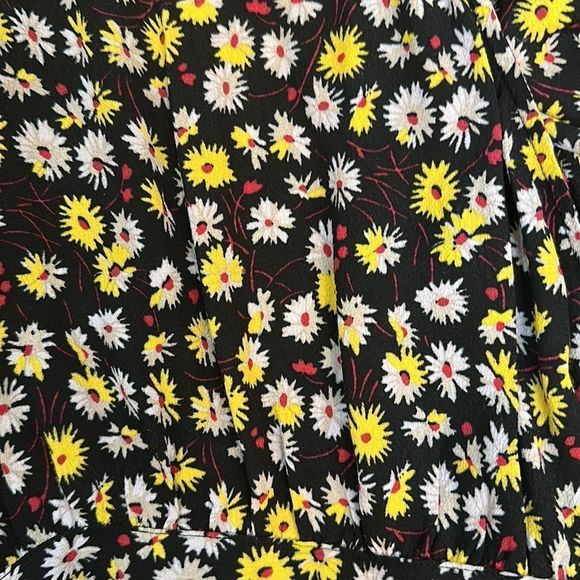 Madewell Loose Floral Wrap Waist Tie Blouse - Picture 2 of 7